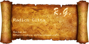 Radics Gitta névjegykártya